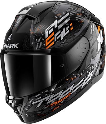 Shark Ridill 2 Molokai, Integralhelm - Schwarz/Silber/Orange - M von Shark