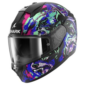 Shark Ridill 2 Raging Beast Integralhelm Matt Schwarz Grün Lila Pink von Shark