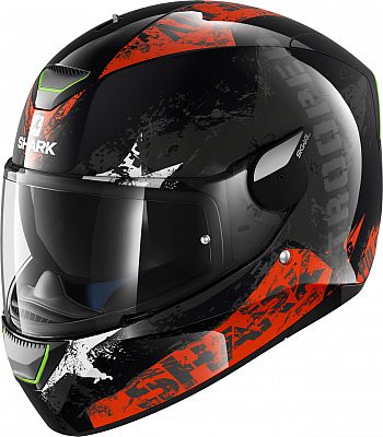 Shark Skwal Trooper, Integralhelm - Schwarz/Orange/Weiß - XS von Shark