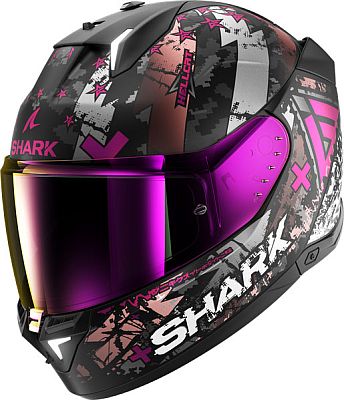 Shark Skwal i3 Hellcat, Integralhelm - Matt Schwarz/Silber/Lila - M von Shark