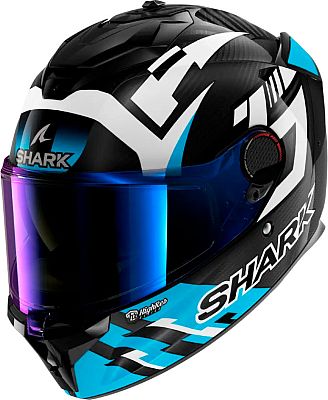 Shark Spartan GT Pro Carbon Zarco TR, Integralhelm - Schwarz/Weiß/Hellblau - L von Shark