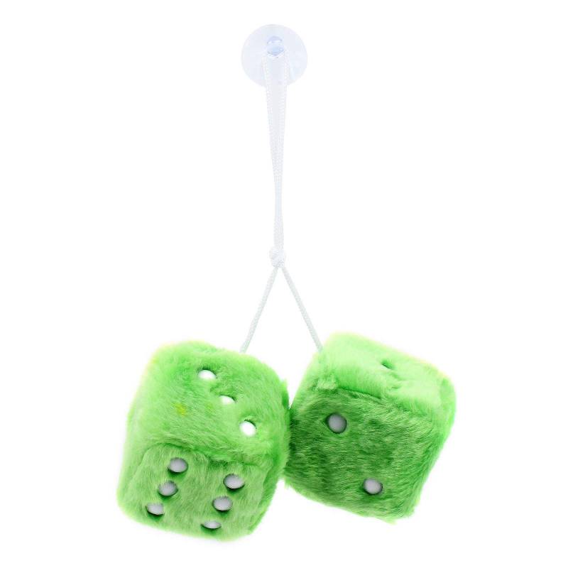 ShawFly Car Hanging Furry Dice, Paar hängende Paare Auto Anhänger mit Punkten für Auto Innenschmuck Dekoration, Innenwand, Kühlschrank Oberfläche ， Mehrere Farben zur Auswahl (Grün) von ShawFly