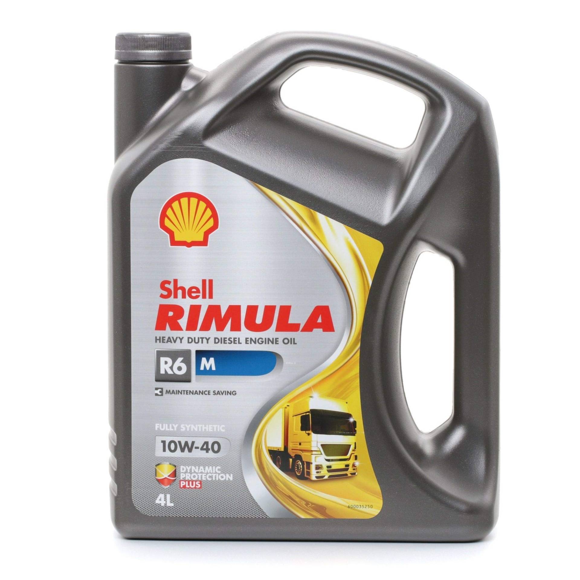 4 Liter SHELL 10W-40 Rimula R6 M CUMMINS CES 20072, Renault RXD, Scania LDF-2, MB 228.51, Volvo VDS-3, MB 235.27 von Shell