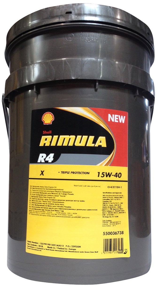 Shell 1005020 Motoröl Rimula R4 X 15W-40, 20 L von Shell