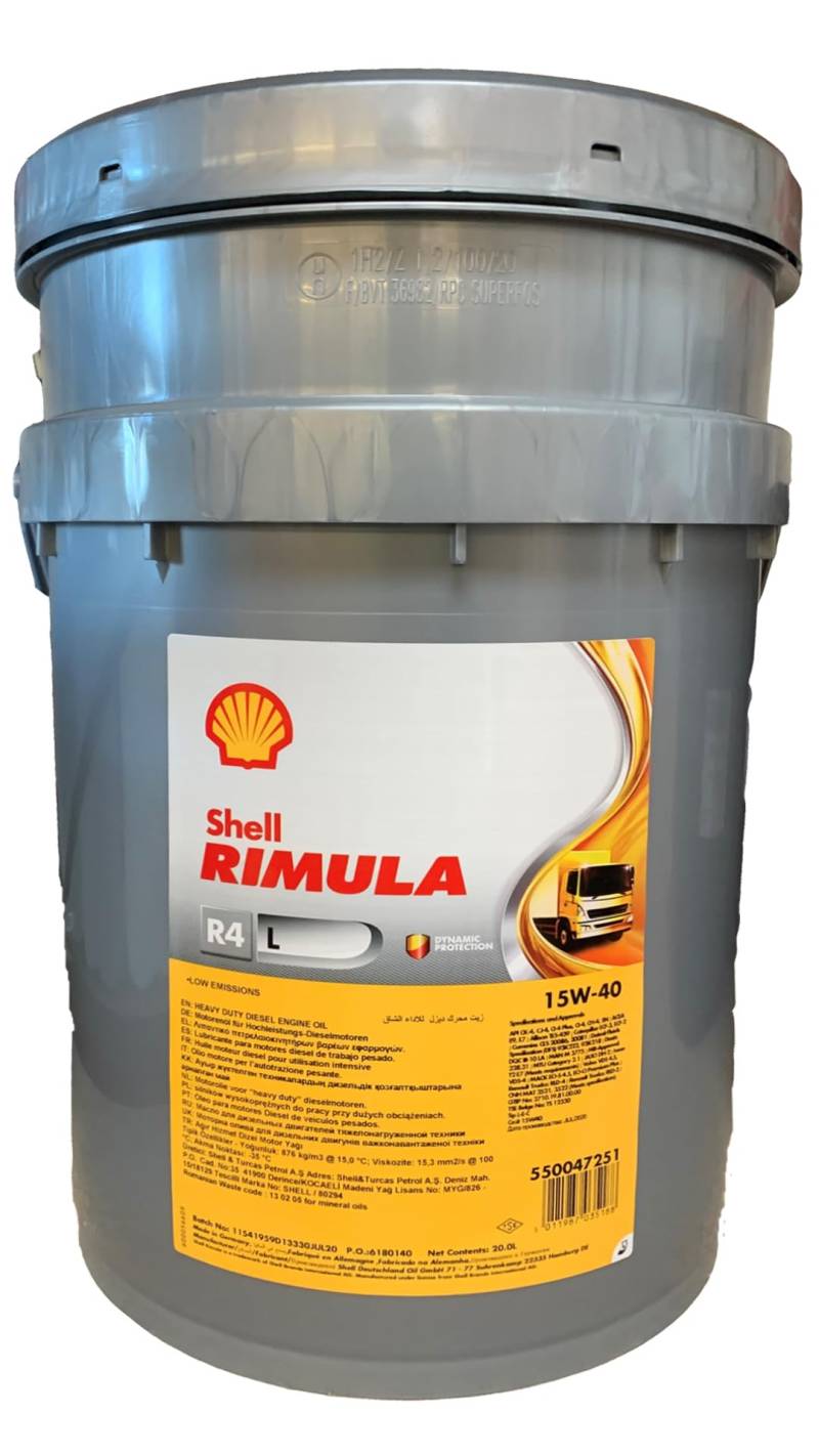 SHELL RIMULA R4L 15 W40 LT. 20 von Shell