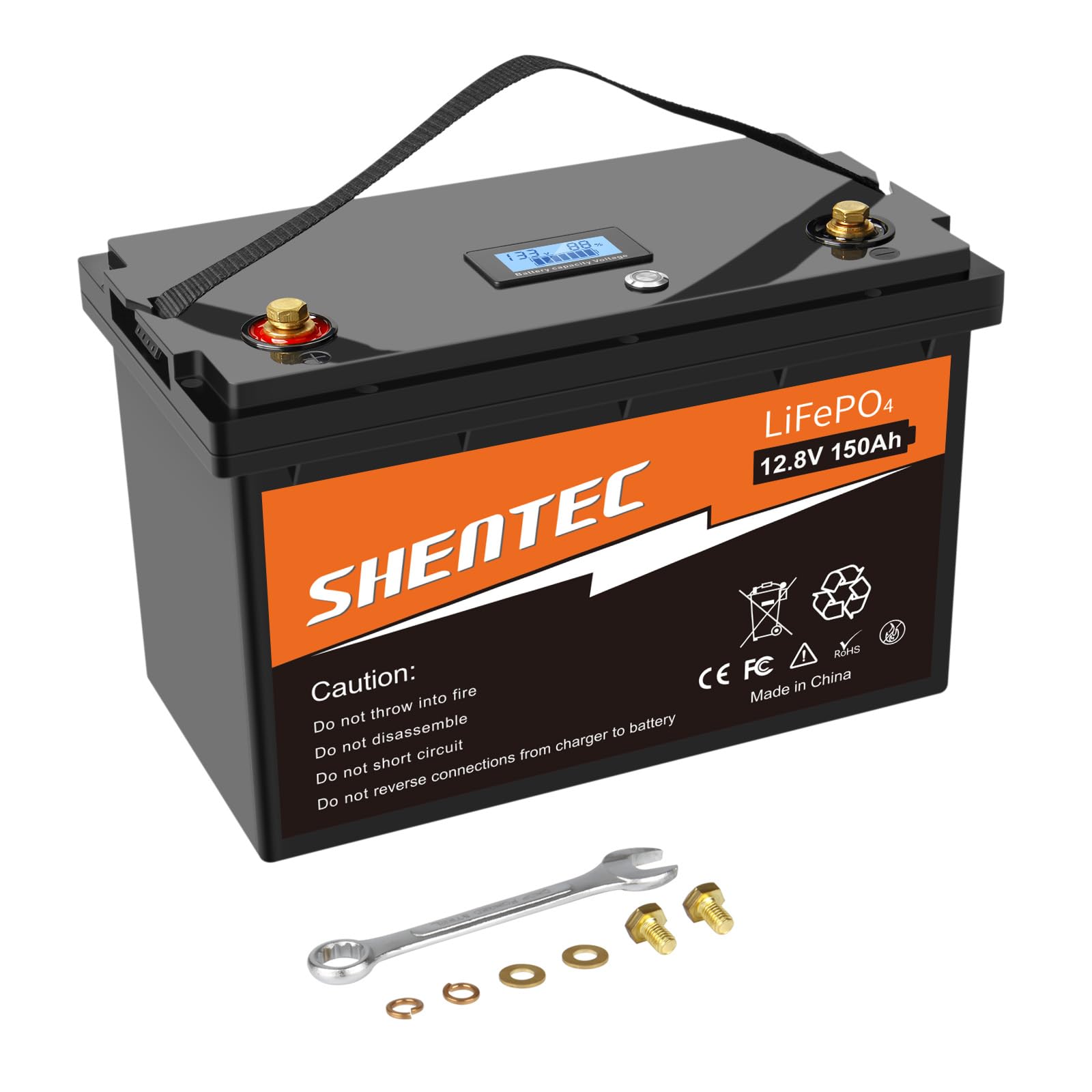 12V 150Ah LiFePO4 Batterie,mit 150A BMS,Tieftemperaturschutz,4000-10000 Zyklen Deep Cycle Lithium batterie, perfekt für Wohnmobile,Solaranlagen,Wohnwagen, netzunabhängige Anwendungen von Shentec