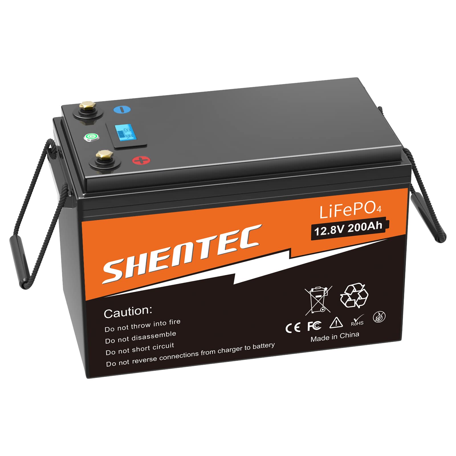 Shentec Lifepo4 200Ah Akku 12V Lithium Batterie 12v 200ah Integriertes 200A BMS, 5000+ Zyklen Max. 2560W Ausgangsleistung LiFePO4 Akku für Wohnmobile, Camping, Boot von Shentec