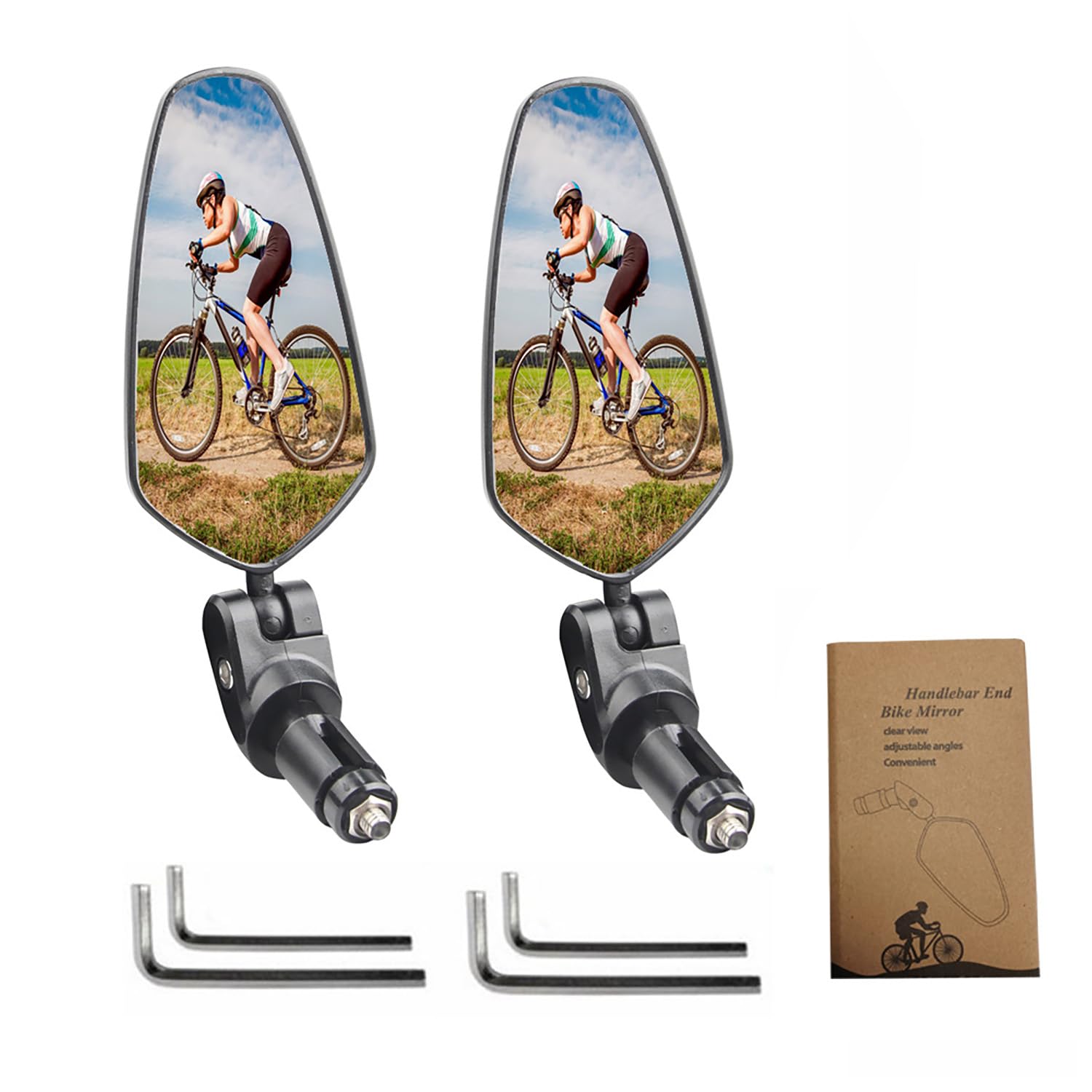 ShiWuYou 2PCS Fahrradspiegel, HD Spiegel 360° Dreh- & Einklappbar, Universal Sicherer Rückspiegel, Bruchfest & Langlebig, Einschraubspiegel, Fahrradlenker Spiegel für Fahrrad,Mountainbike, Rennräder von ShiWuYou