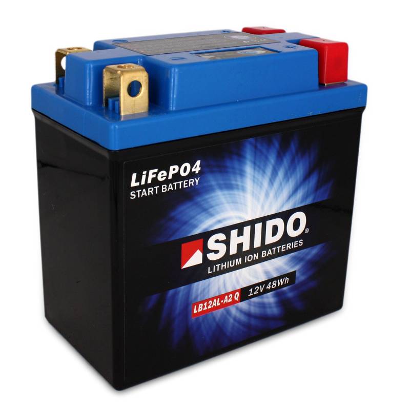 Batterie Shido Lithium LB12AL-A2 / YB12AL-A2 Quattro, 12V/12AH (Maße: 136x82x162) für BMW F650 GS/Dakar/GS Dakar Baujahr 2001 von Shido