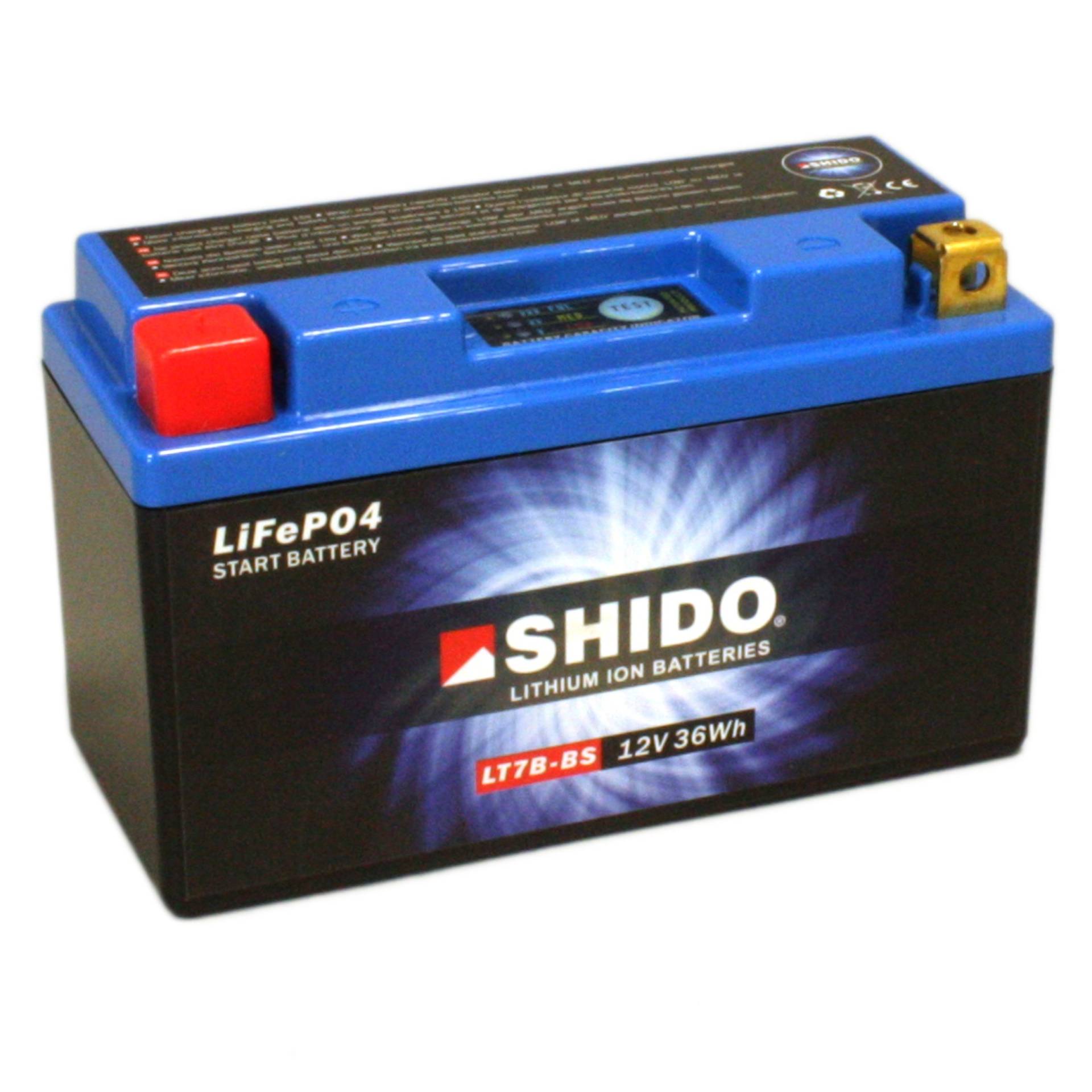 Batterie Shido Lithium LT7B-BS / YT7B-BS, 12V/6,5AH (Maße: 150x65x93) für Triumph Daytona 675 Baujahr 2008 von Shido