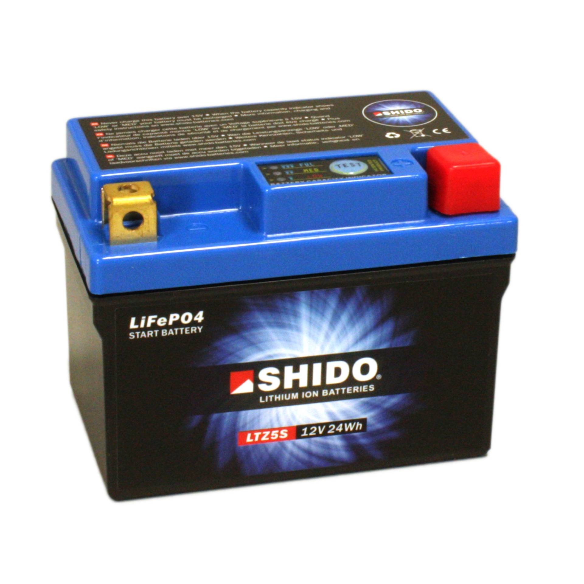 Batterie Shido Lithium LTZ5S / YTZ5S, 12V/3,5AH (Maße: 113x70x105) für KTM EXC530 Racing Baujahr 2009 von Shido