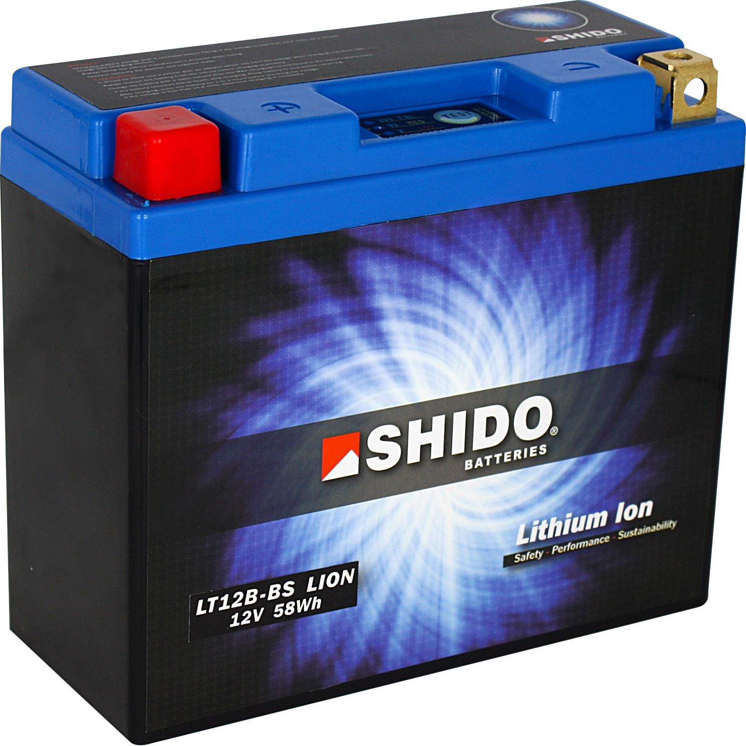 Shido Lithium Batterie LT12B-BS, 12V, 5Ah (YT12B-BS/GT12B-4) von Shido