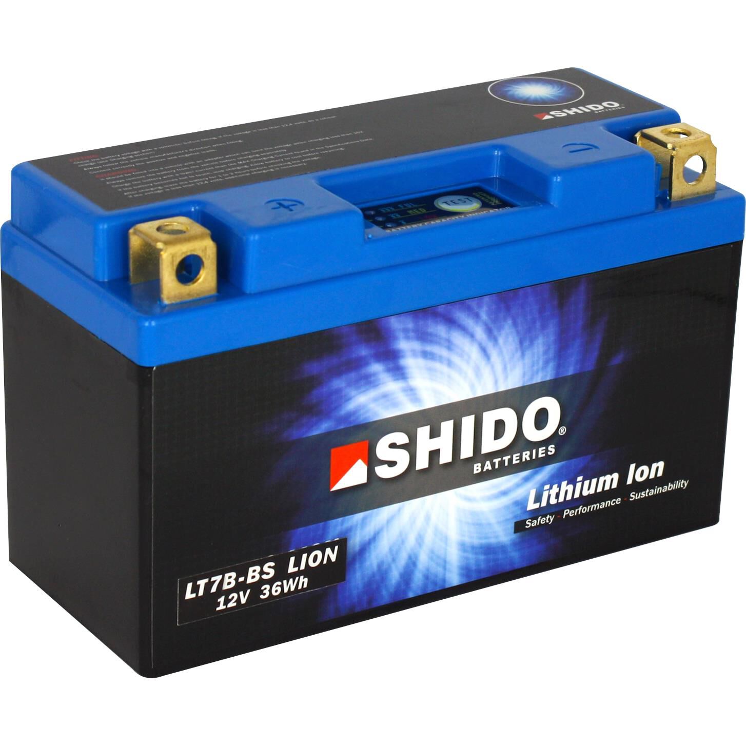 Shido Lithium Batterie LT7B-BS, 12V, 3Ah (YT7B-4/YT7B-BS) von Shido