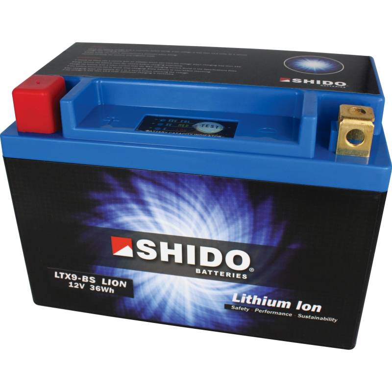 Shido Lithium Batterie LTX9-BS, 12V, 3Ah (YTX9-BS/YTX9L-BS) von Shido