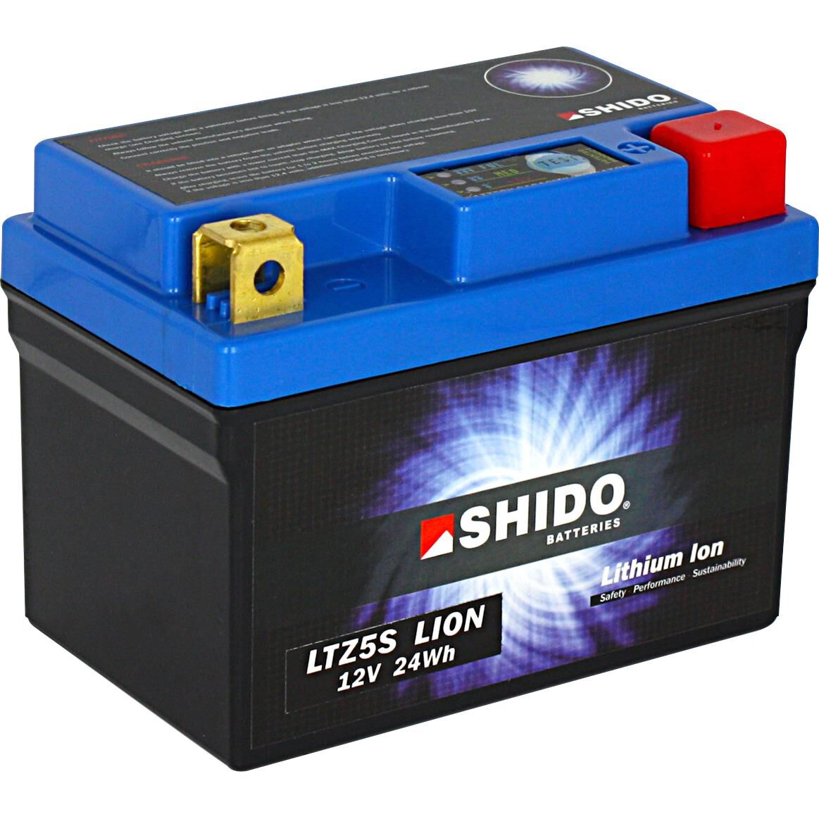 Shido Lithium Batterie LTZ5S, 12V, 2 Ah (YTZ5S-BS, YTZ5S) von Shido