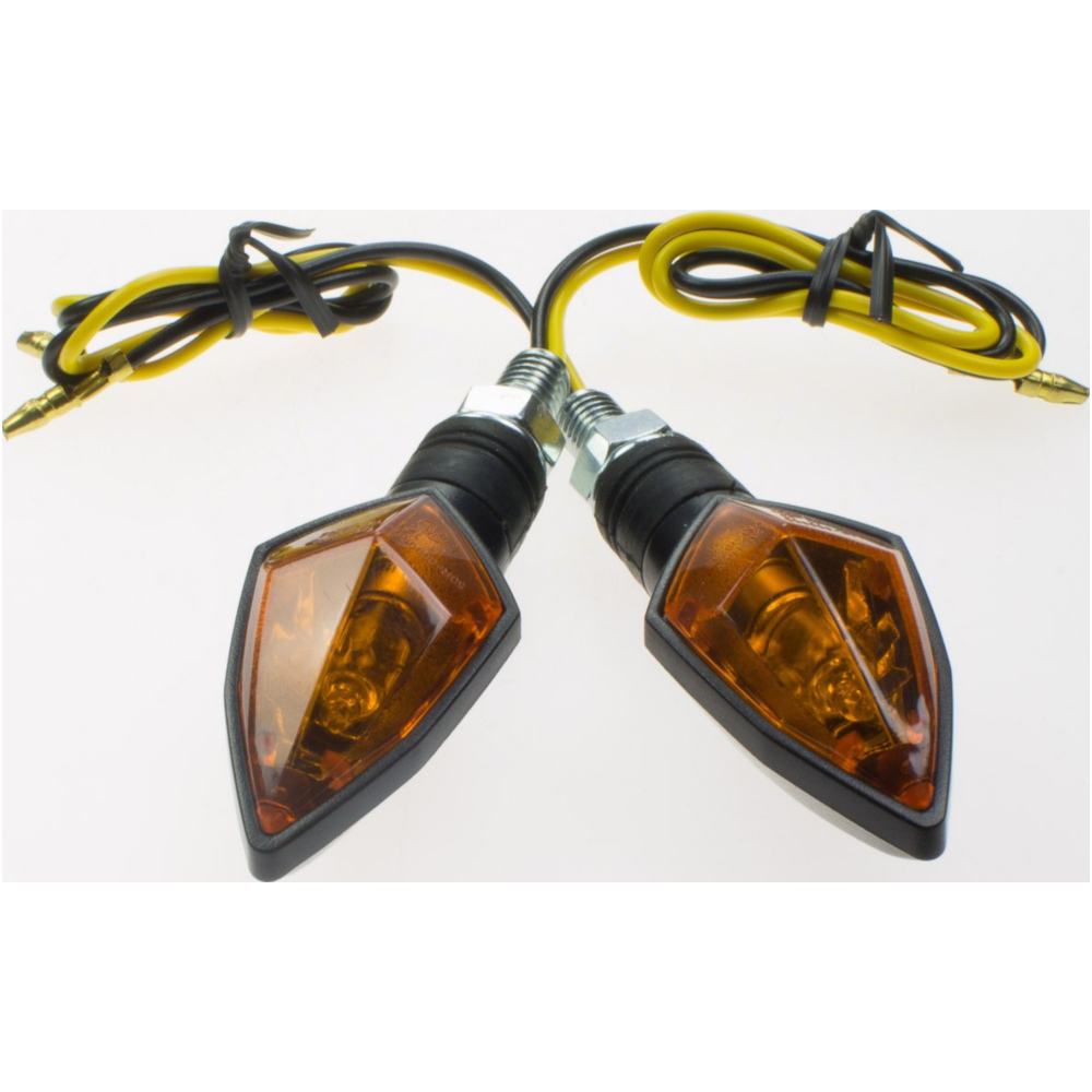 Blinkleuchte, blinklicht blinker rock, schwarz, gelbes glas, 12v / 6 watt halogenbirne, paar, e-gepr. von Shin Yo