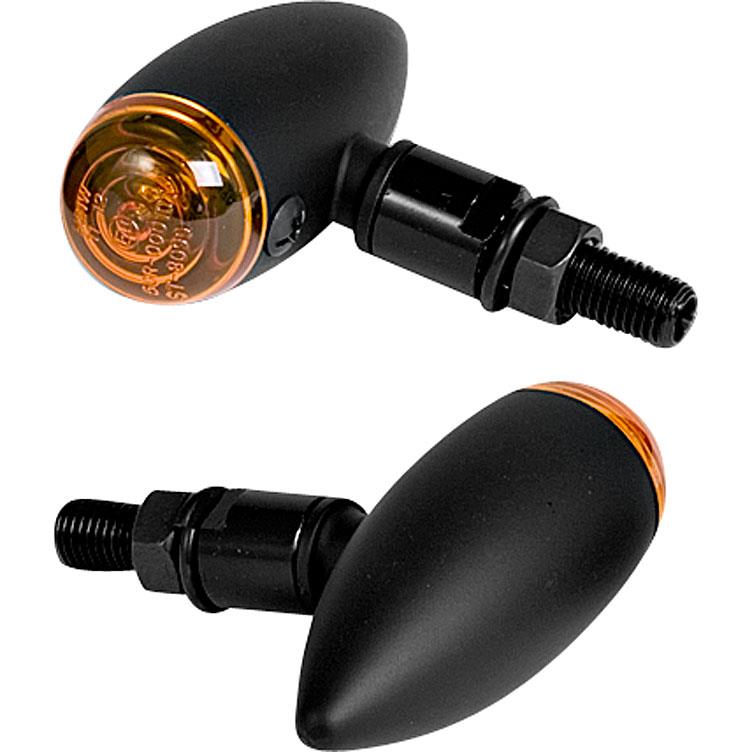 Shin Yo Blinkerpaar Micro-Bullet 12V/H21 M10 Alu glatt, schwarz von Shin Yo