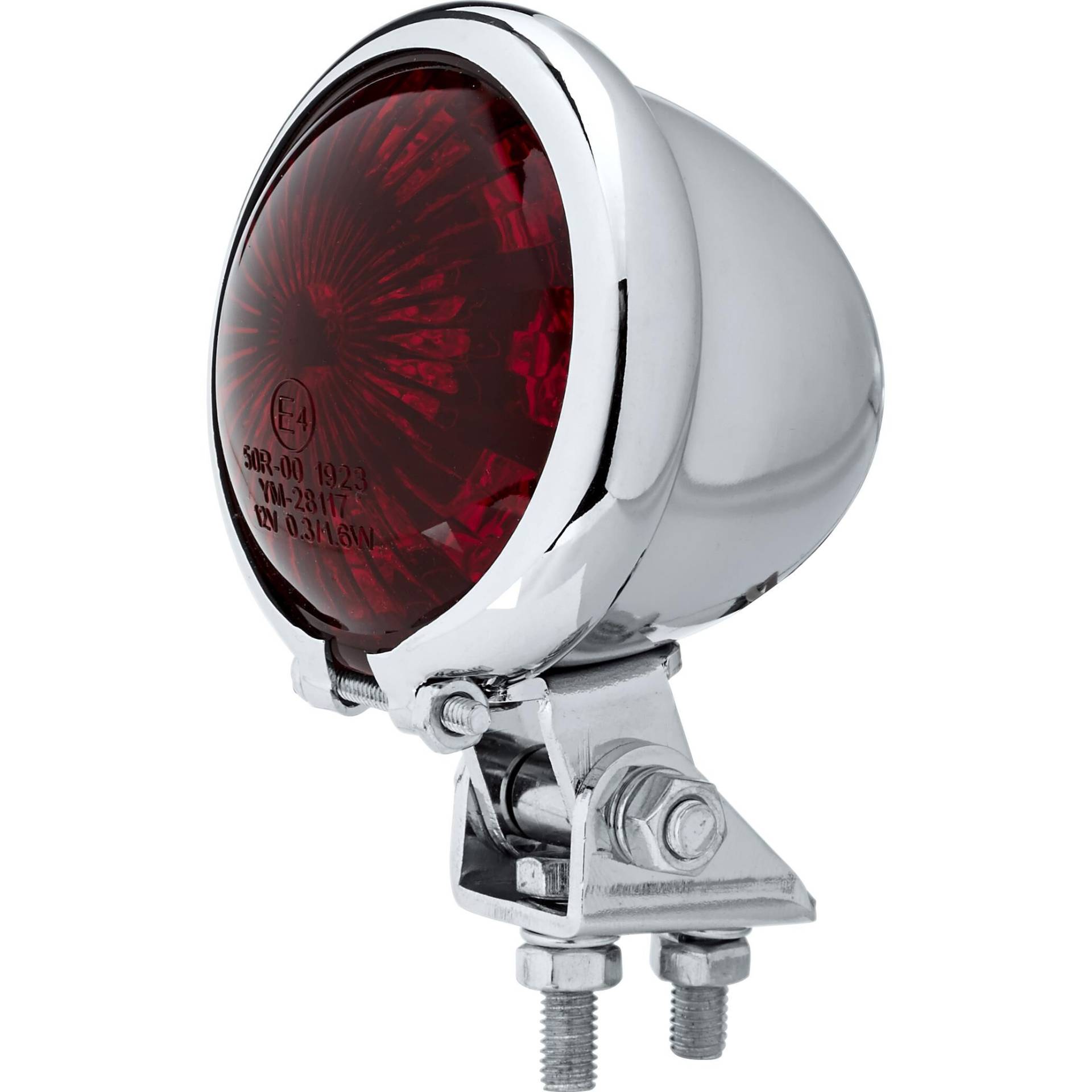 Shin Yo LED Rücklicht BATES STYLE Ø57mm schwenkbar chrom, rotes Glas von Shin Yo