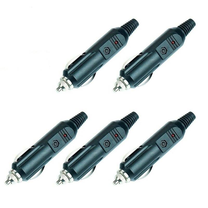 12 V Stecker Auto Zigarettenanzünder Steckdose Stecker Stecker Stecker Ersatz mit Sicherung und roter LED Zigarre Buchse Stecker Verlängerungskabel für Motorrad, Auto, Traktor von Shinekoo