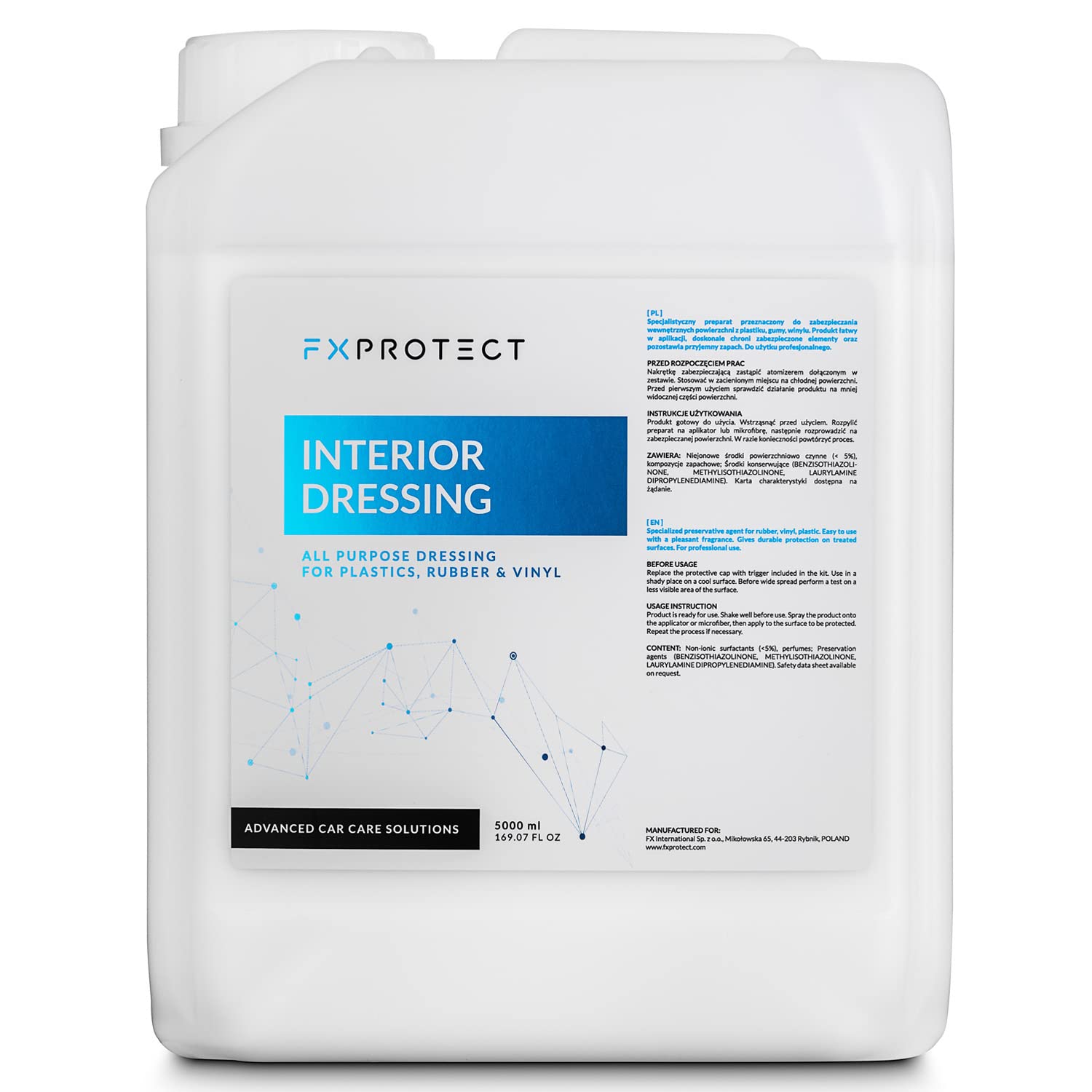 FX Protect Interior Dressing Kunststoffpflege 5L | Ein muss für den Innenraum | Cockpitpflege, Innenraumreiniger, Interior Cleaner von Shiny Freaks