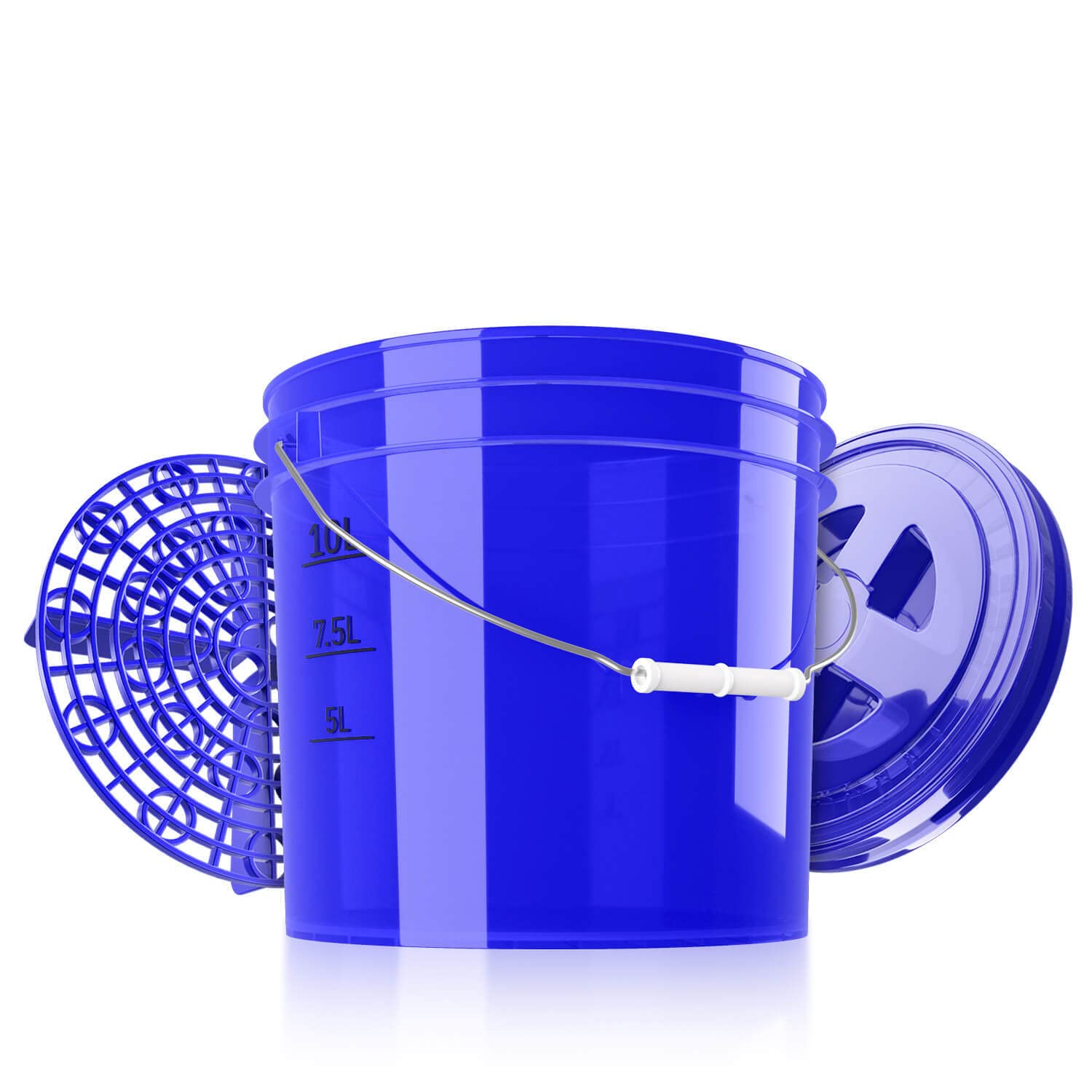 PERFORMANCE BUCKET Auto Wascheimer (clear blue) mit Deckel & Schmutzsieb | 3,5GAL/13L - kompatibel The Detail Guardz - Dirt Lock & Scrub Wall, Dirt Trap Schmutzfalle, Gamma Lid | by chemicalworkz von Shiny Freaks