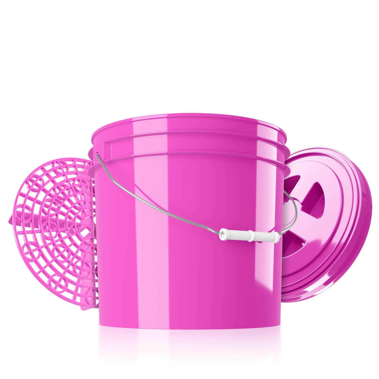 PERFORMANCE BUCKET Auto Wascheimer (pink) mit Deckel & Schmutzsieb | 3,5GAL/13L - kompatibel The Detail Guardz - Dirt Lock & Scrub Wall, Dirt Trap Schmutzfalle, Gamma Lid | by chemicalworkz von Shiny Freaks