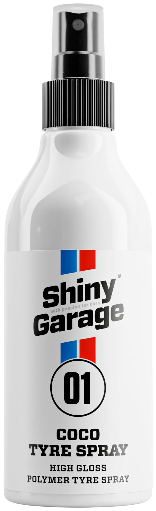 Shiny Garage Reifenglanz Spray 'Coco Tire Booster' 250 ml - Effektive Reifenpflege - Reifenglanzspray mit Wachs, Silikonemulsionen, Polymeren und Wasser - Für Satin-Finish/Hochglanz von Shiny Garage