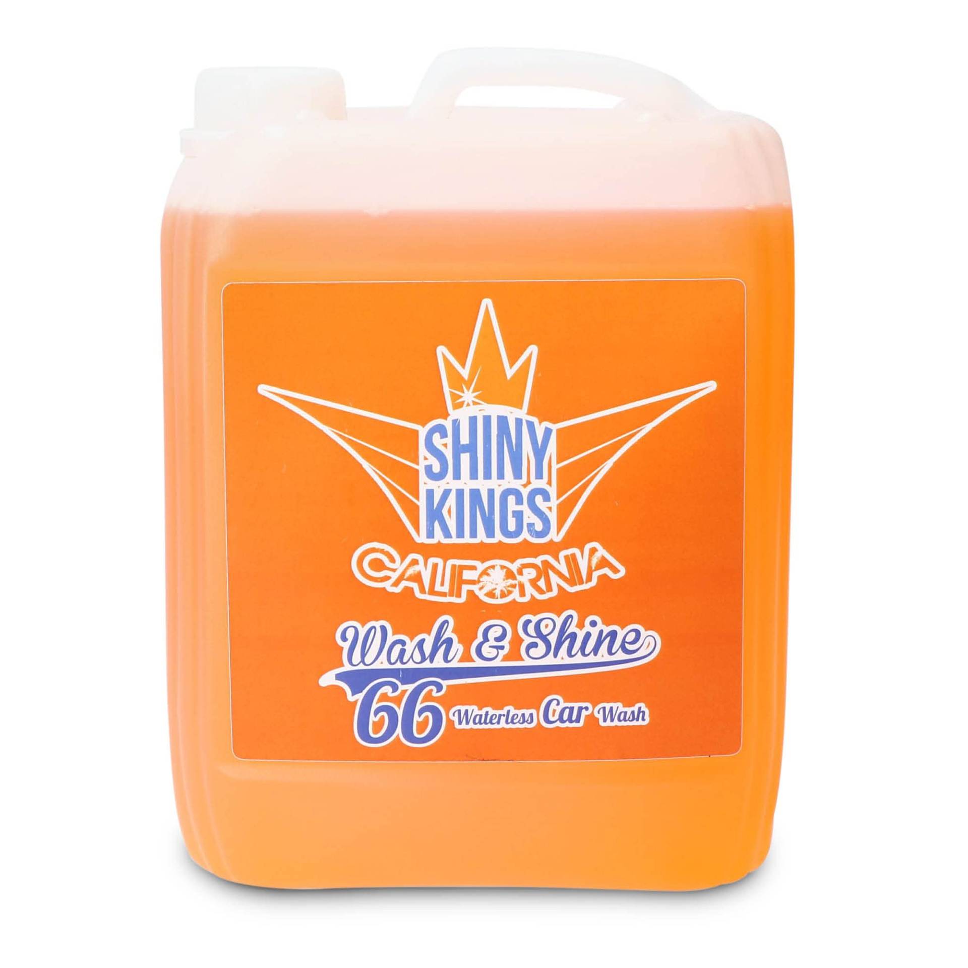 Shinykings Wash&Shine 66 WASSERLOSER Auto Reiniger | Kratzfreie Pflege & Glanz-Effekt für Lack, Chrom-, Alufelgen, Leder & Kunststoff | 5 L Auto-Shampoo Kanister umweltfreundich & biologisch abbaubar von Shinykings