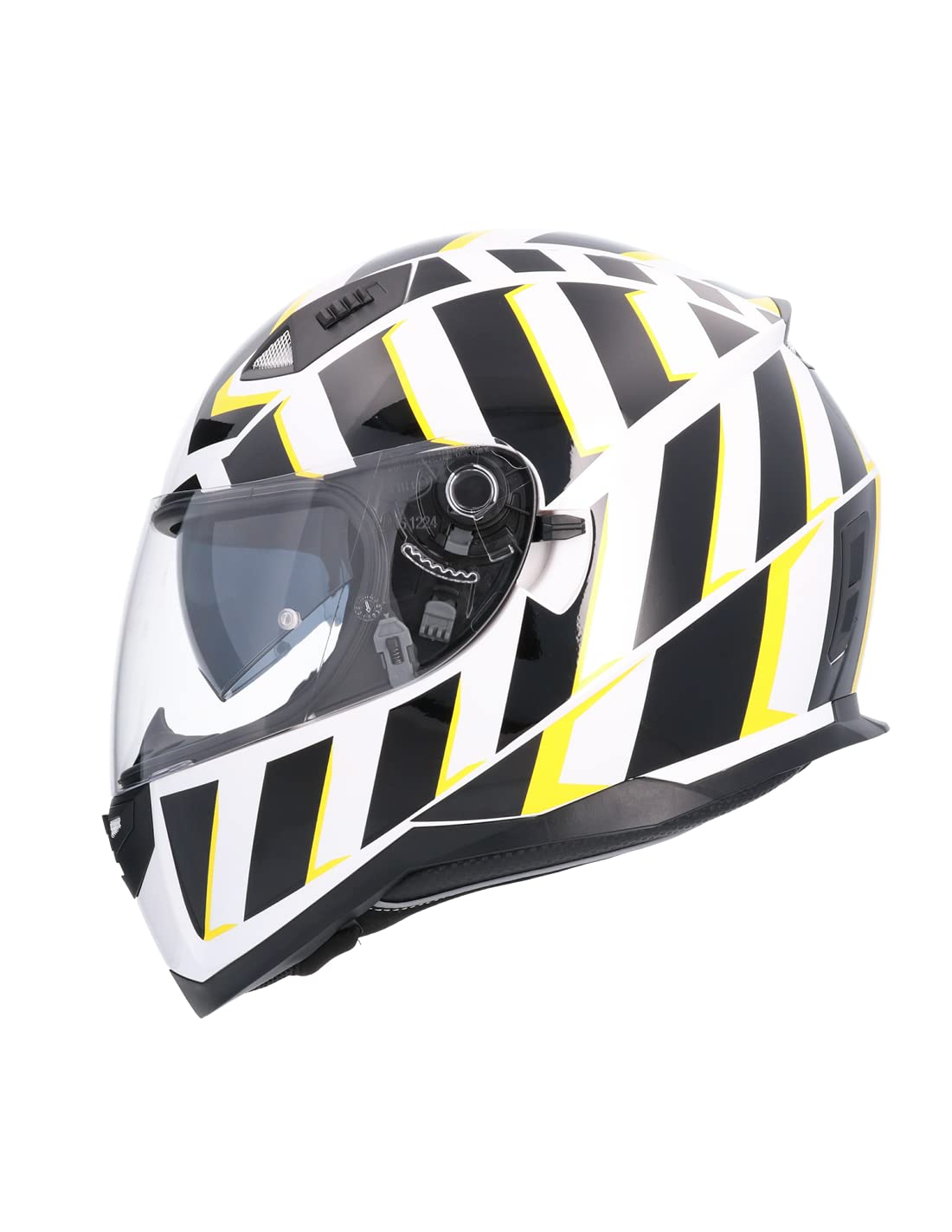 Motorradhelm mit ECE-Zulassung, Größe XL (61/62), Weiß und Gelb, SH881, limitierte Edition, Helm mit doppeltem Sonnenvisier, für Herren, Damen, Helm, Unisex von Shiro