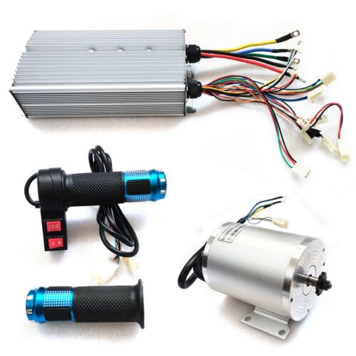 72V 3000W BüRstenloser Motor Gleichstrommotor Hoch Geschwindigkeit Aluminium Mit Controller Und Paar Lenker Gashebel FüR Elektroroller E-Bikes Go-Kart Atv Elektromotor Umbausatz Kit von Shiyinge