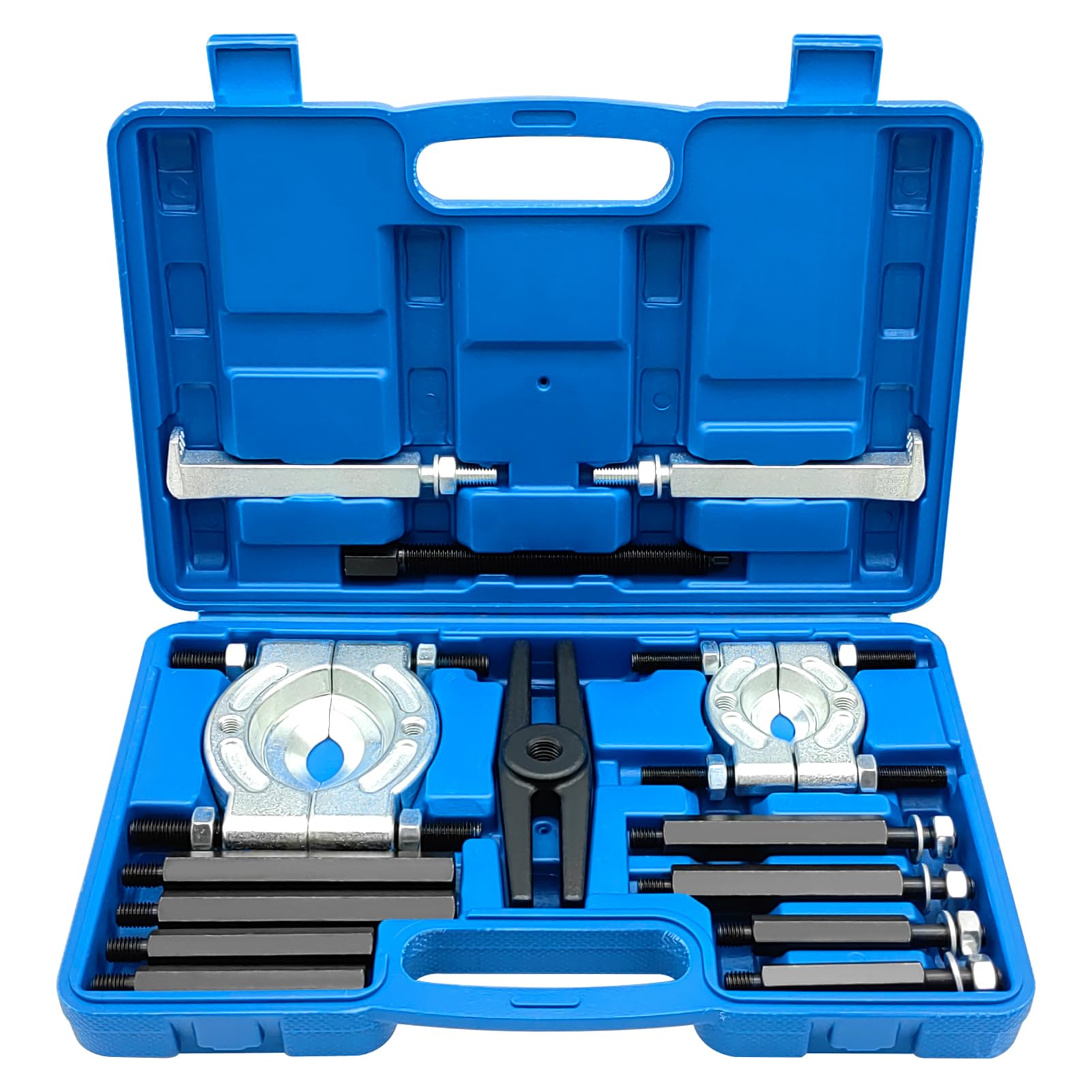 Shkalacar 14 TLG Lagerabzieher Set, 5 Tonnen Lager Hochleistungsabzieher Set mit 2 Zoll und 3 Zoll Backen, Trennmesser Satz mit Koffer für Kugellager (blau) von Shkalacar