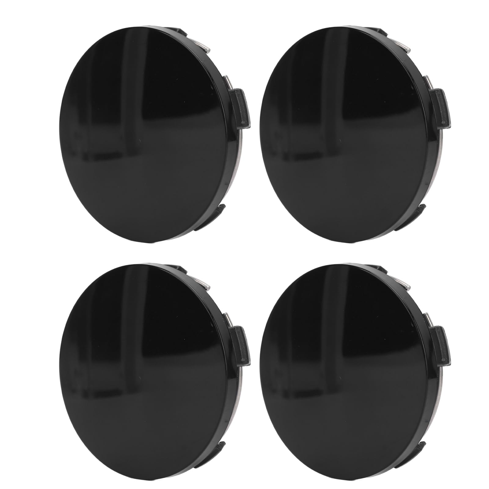 Shkalacar 4PCS 60mm Auto Radnabenkappe, Nabendeckel mit Eisenring, Felgenzentrum Abdeckung, Universal Radkappen für Fahrzeug Auto (Schwarz) von Shkalacar