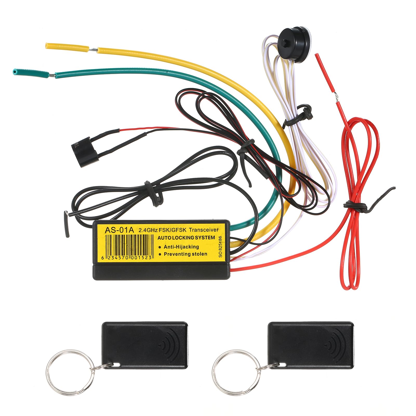 Shkalacar Auto Alarm System, 2,4GHz Wegfahrsperre mit CR2032 Batterie, Alarmmodus und Anti Hijacking, Anti Diebstahl Sicherheitssystem für 12V Fahrzeuge von Shkalacar