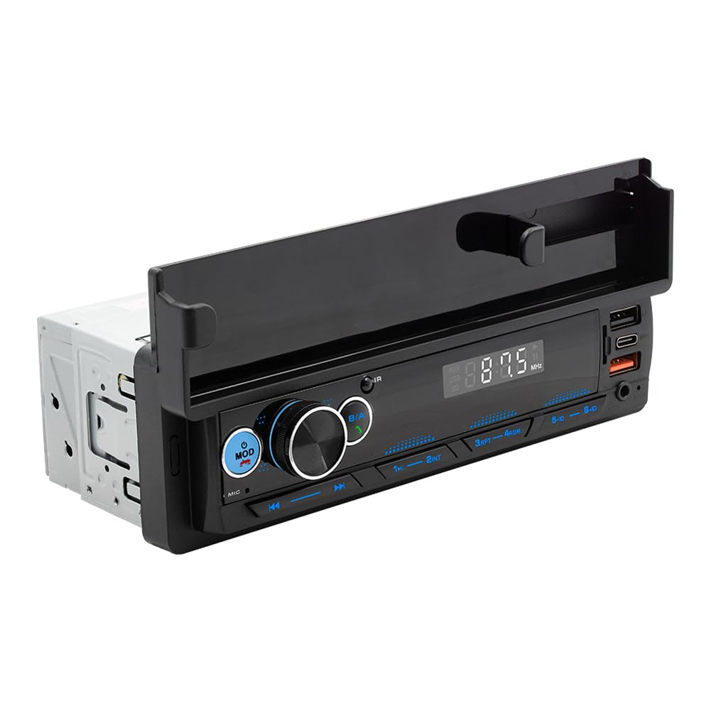 Shkalacar Autoradio Bluetooth, Multifunktions BT MP3 Player mit Einer Mobiltelefonhalterung geliefert, FM-Funktion,Ortungsfunktion, 7 Lichtfarben, Auto Audio Wiedergabegerät für Auto von Shkalacar