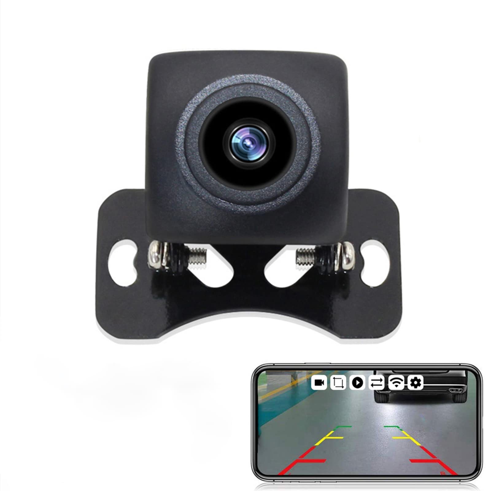 Shkalacar Rückfahrkamera Kabellos, Auto Camera Rückfahrkamera Handy HD WiFi für Auto, mit Nachtsicht, IP67 Wasserdichter Drahtloser LCD-Rückfahrmonitor von Shkalacar