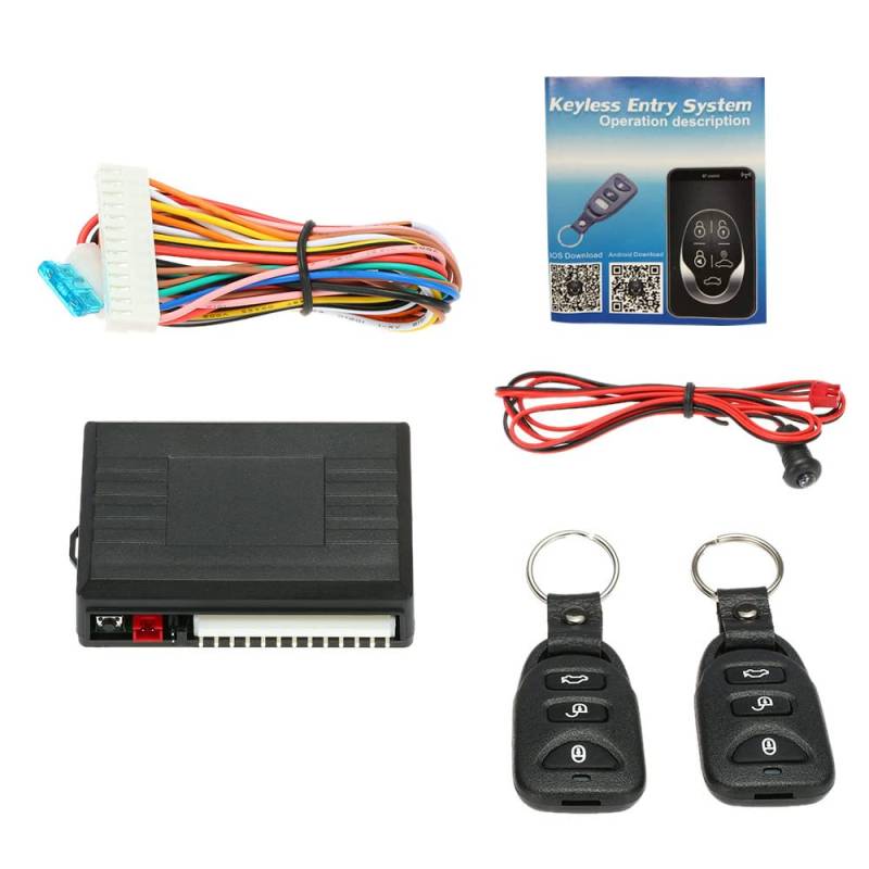 Shkalacar Zentralverriegelung Universal Autotürschloss Kofferraumentriegelung, Alarmanlage Auto, Autoschlüssel Hülle, Keyless Entry System Zentralverriegelung Kit Mit Fernbedienung von Shkalacar