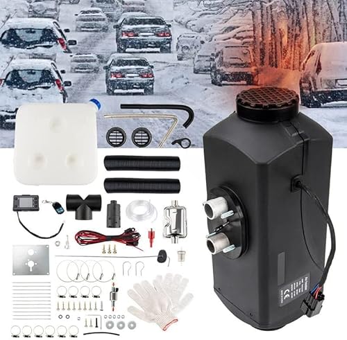 5KW 12V Diesel Luftheizung Standheizung, Konstante Temperatur Heizung LCD-Schalter schnelles Aufheizen Abtauen Entnebeln für Wohnmobil Auto LKW Bus Wohnmobil SUV - ALLES Schwarz von ShockFlo