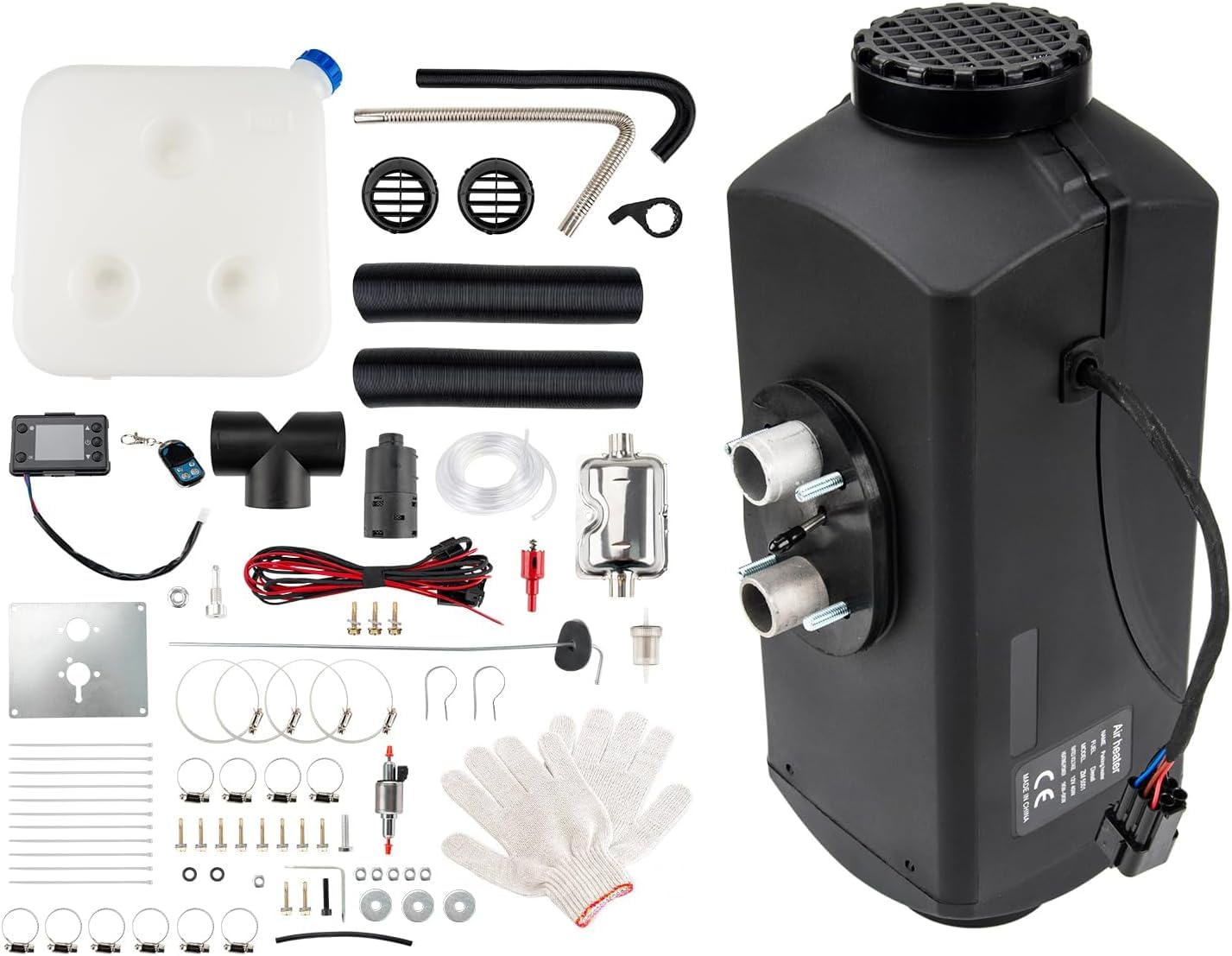 5kW Diesel Luftheizung, Standheizung, tragbar, schnelle Heizung, 12V Dieselheizung mit LCD Schalter und Fernbedienung, leise Nacht-Dieselheizung für Wohnmobil, Auto, LKW, Bus, Boot, RV-ALL, Schwarz von ShockFlo