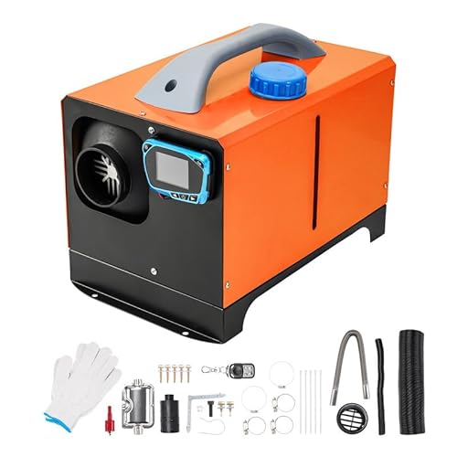 Dieselheizung All-in-One,8 kW 12 V Standheizung Diesel Diesel-Luft-Auto-Parkheizung mit verbessertem LCD-Schalterdisplay und Fernbedienung, schnelles Aufheizen, für Wohnmobil, Garage, LKW, Boot, Rot von ShockFlo