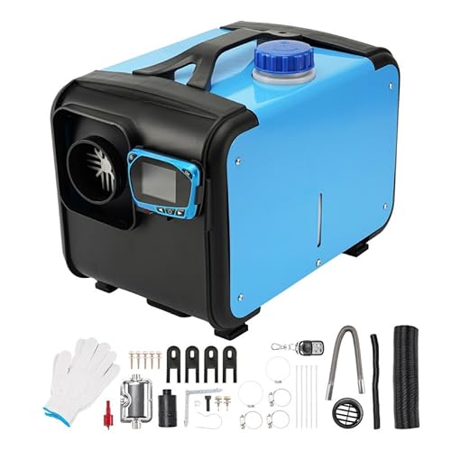 ShockFlo 5-Dieselheizung 8KW luftheizung diesel 12V Auxiliary Heater Diesel Standheizung mit Schalldämpfer LCD Schalter für Auto, Boot, PKW Dieselheizung-Anhänger, Wohnmobile, Wohnwagen (Blue) von ShockFlo