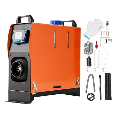 ShockFlo Diesel-Luft-Auto-Standheizung All-in-One, Standheizung Diesel, 8KW 12V Dieselheizung Schnelles Aufheizen mit verbessertem LCD-Schalterdisplay und Fernbedienung für Wohnmobil, Garage (orange) von ShockFlo