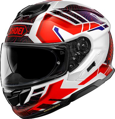 Shoei GT-Air 3 Hike, Integralhelm - Weiß/Schwarz/Rot/Blau - S von Shoei