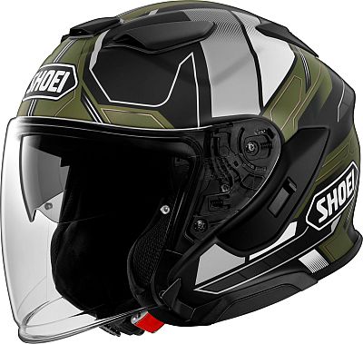 Shoei J-Cruise 3 Whizzy, Jethelm - Matt Schwarz/Weiß/Dunkelgrün/Grau - XL von Shoei