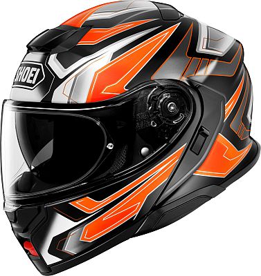 Shoei Neotec 3 Anthem, Klapphelm - Schwarz/Orange/Weiß/Grau - S von Shoei