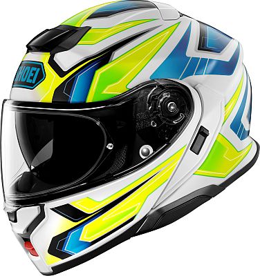 Shoei Neotec 3 Anthem, Klapphelm - Weiß/Blau/Neon-Gelb/Neon-Grün - XL von Shoei