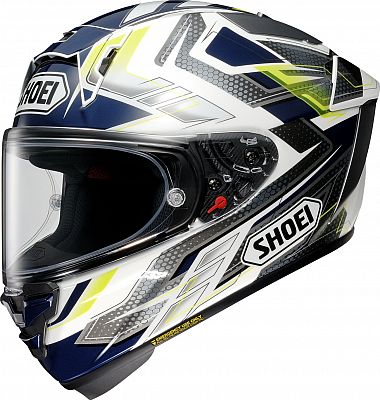 Shoei X-SPR Pro Escalate, Integralhelm - Weiß/Dunkelblau/Grau/Neon-Gelb - XL von Shoei