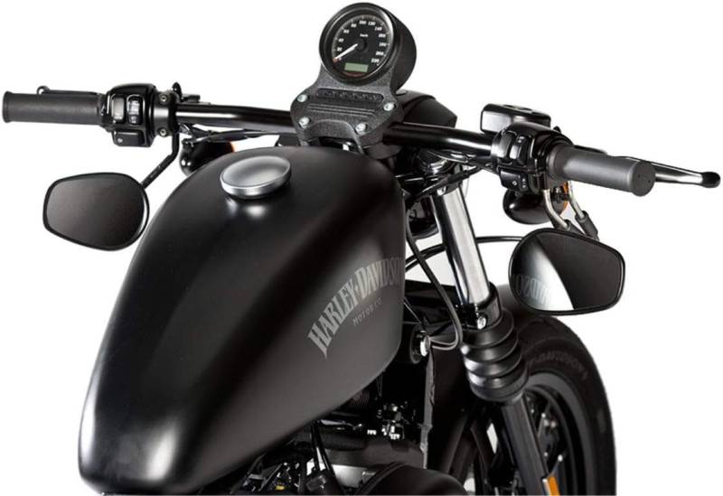 Schwarzer Lenker Drag Bar 1 Zoll kompatibel mit Harley Davidson Sportster Iron, Forty Eight, Nightster und Custom Modelle - Stil Cafe Racer und Bobber von Shop Bikers