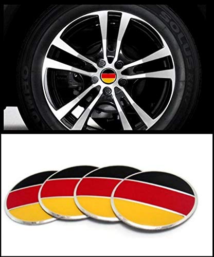 Shop of Wonder 4er Set hochwertige Aufkleber Nabenkappen Deutschland Flagge│ Ø 56mm │SCHWARZ ROT Gold NA von Shop of Wonder