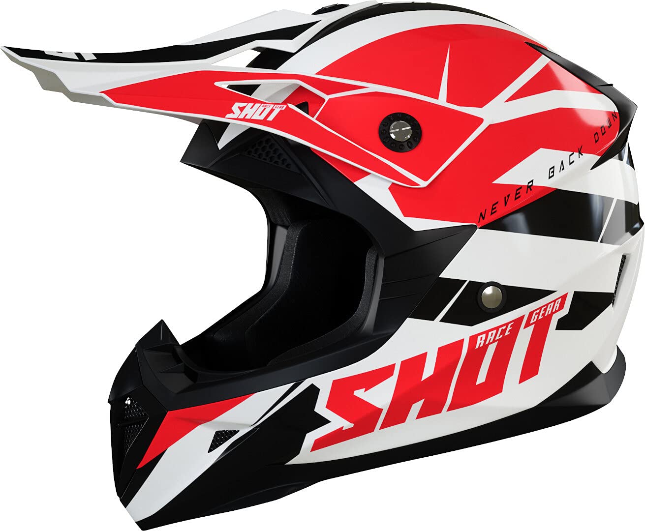 SHOT, Crosshelme motorrad PULSE revenge white red black glossy, XL von Shot Race Gear