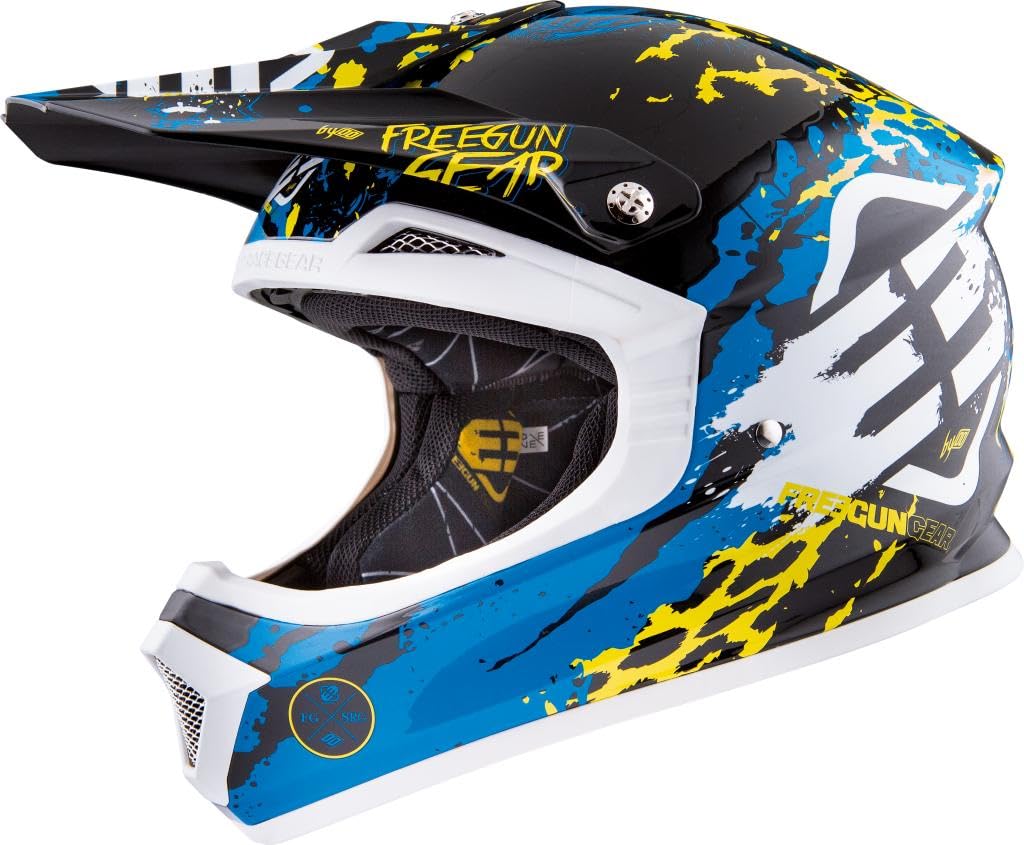 SHOT FREEGUN XP-4 BEAST Helm blau/lime/sw./weiss S von Shot Race Gear